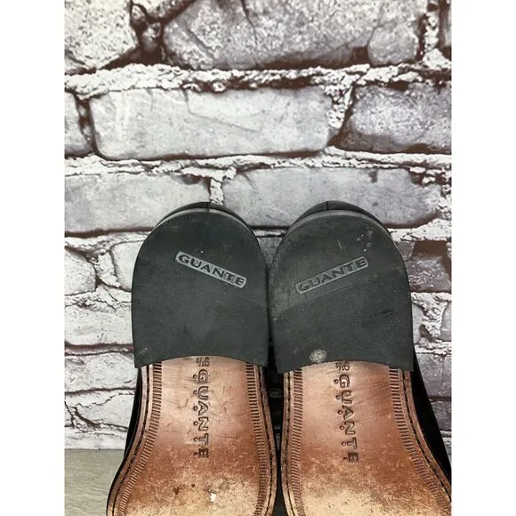 Guante Classic Black Leather Slip On Chile Loafers Dress Shoes Men Sz 9.5M US/43