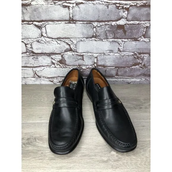 Guante Classic Black Leather Slip On Chile Loafers Dress Shoes Men Sz 9.5M US/43