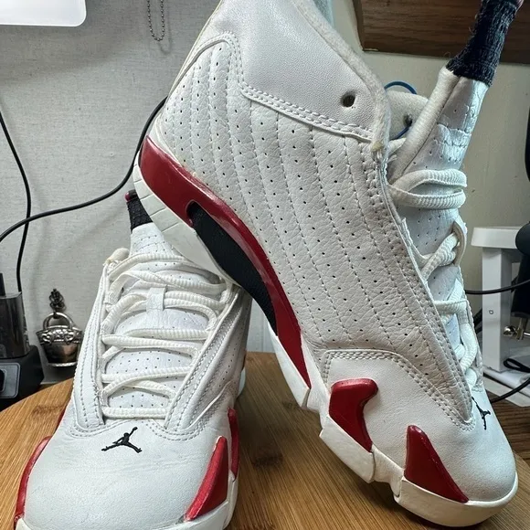 GUC 2006 Nike Air Jordan 14 Retro GS 'Candy Cane' 312091-101 Mens Size 6Y