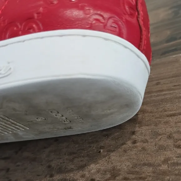 Gucci Red High-Top Sneakers Guccisima Size Eu 42 Us 9.5