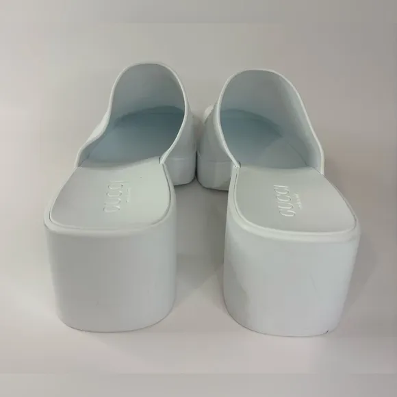 Gucci Women's White Platform Rubber Mules