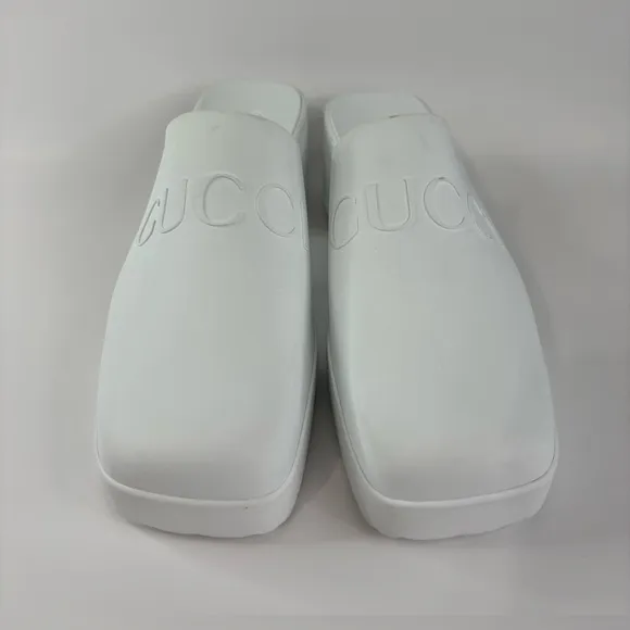 Gucci Women's White Platform Rubber Mules