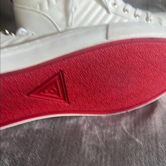Guess White High-Top Athletic Sneakers with Quilted Design