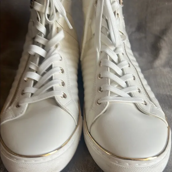 Guess White High-Top Athletic Sneakers with Quilted Design