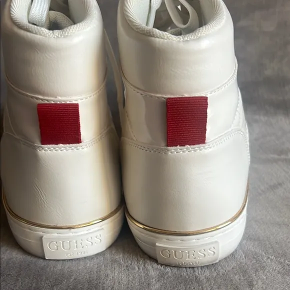 Guess White High-Top Athletic Sneakers with Quilted Design