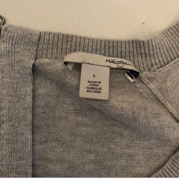 Halogen gray cashmere blend zip back tunic sweater