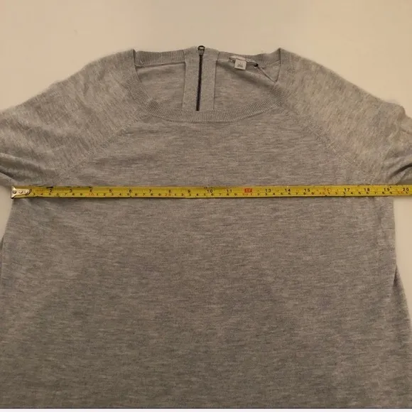 Halogen gray cashmere blend zip back tunic sweater