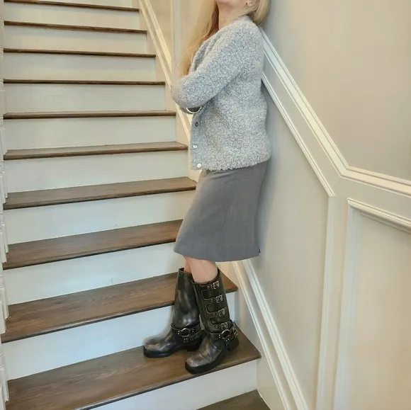 Hand Made Italy, Professionally Clean, Chic Baby Blue Mohair Sweater, M, $54