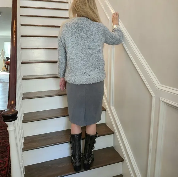 Hand Made Italy, Professionally Clean, Chic Baby Blue Mohair Sweater, M, $54