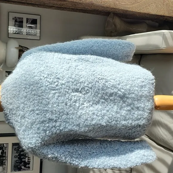 Hand Made Italy, Professionally Clean, Chic Baby Blue Mohair Sweater, M, $54