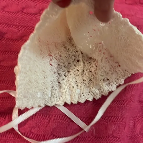 Handmade baby bonnet and shoes