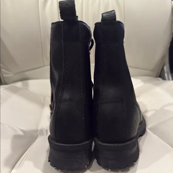 Harley Davidson Black Leather Women's Boots 7 1/2 zippered 7.5