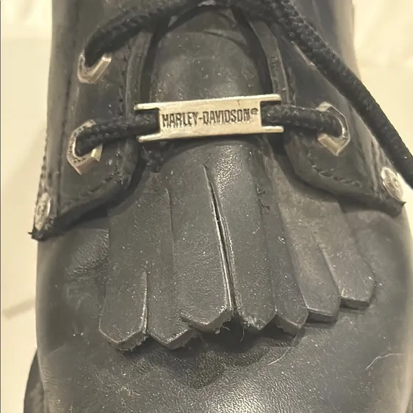 Harley Davidson Black Leather Women's Boots 7 1/2 zippered 7.5