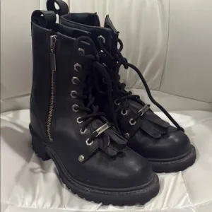 Harley Davidson Black Leather Women's Boots 7 1/2 zippered 7.5