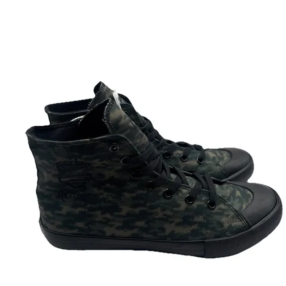 Harley Davidson Men's Baxter High-Top Camo Black/Green SneakersD93903 - SZ 10.5M