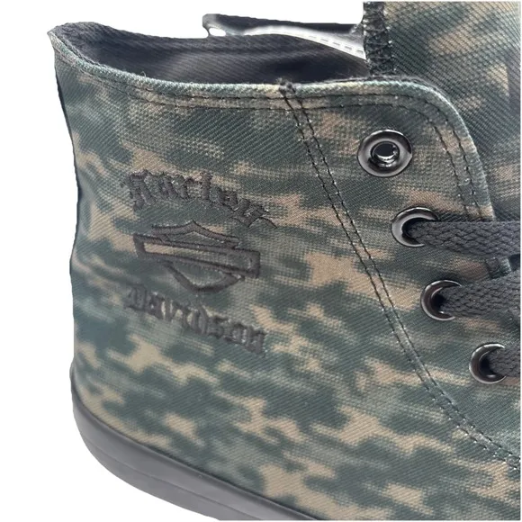 Harley Davidson Men's Baxter High-Top Camo Black/Green SneakersD93903 - SZ 10.5M
