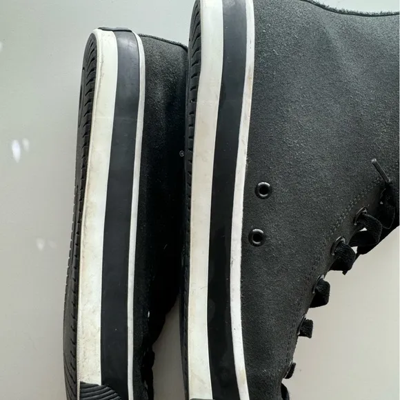 Harley-Davidson Mens Baxter Sneakers Shoes Black White Suede High Top 11.5