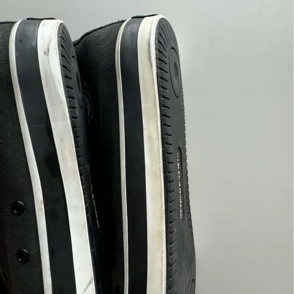 Harley-Davidson Mens Baxter Sneakers Shoes Black White Suede High Top 11.5