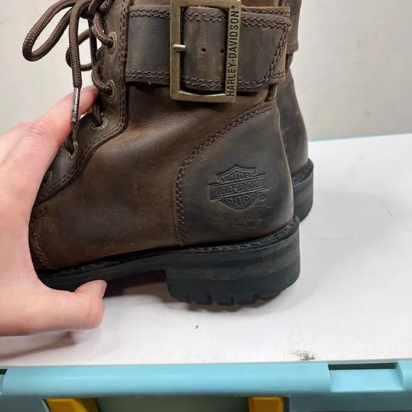 Harley Davidson Motorcycle Boots Womens 7.5 M Stylewood Brown Leather D87087