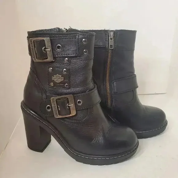 HARLEY DAVIDSON Women's Ludwell 5.5 Inch Black Fashion Boots Size 5.5