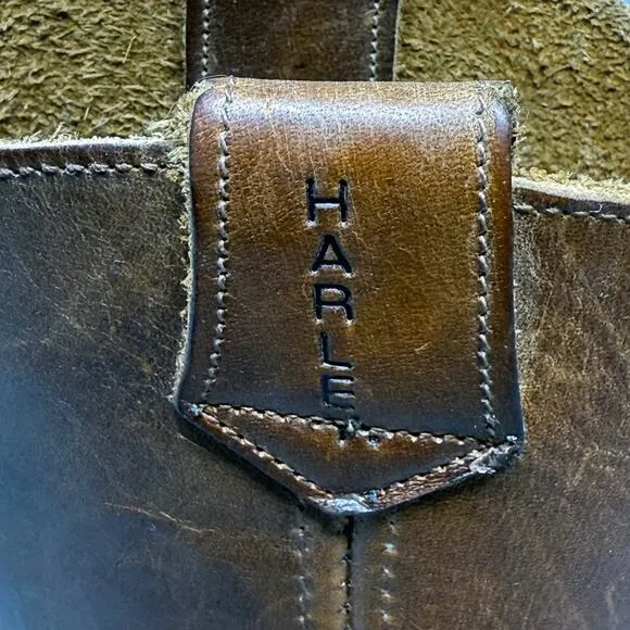 Harley Davidson Womens Size 7.5 Cowboy Boots Brown Leather Vintage