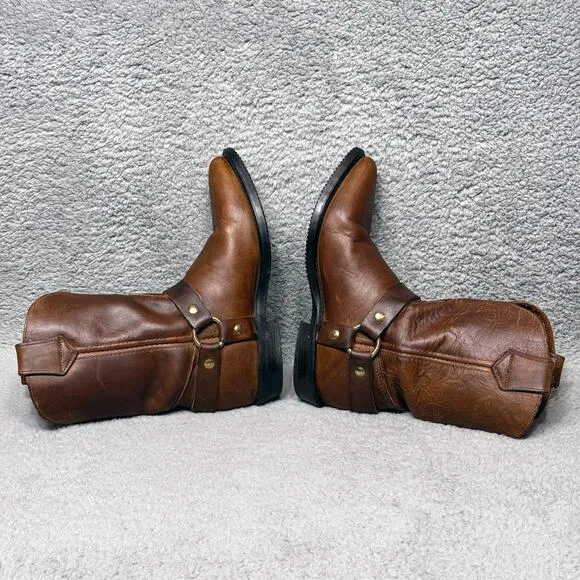 Harley Davidson Womens Size 7.5 Cowboy Boots Brown Leather Vintage