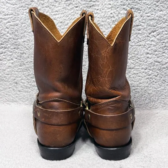 Harley Davidson Womens Size 7.5 Cowboy Boots Brown Leather Vintage