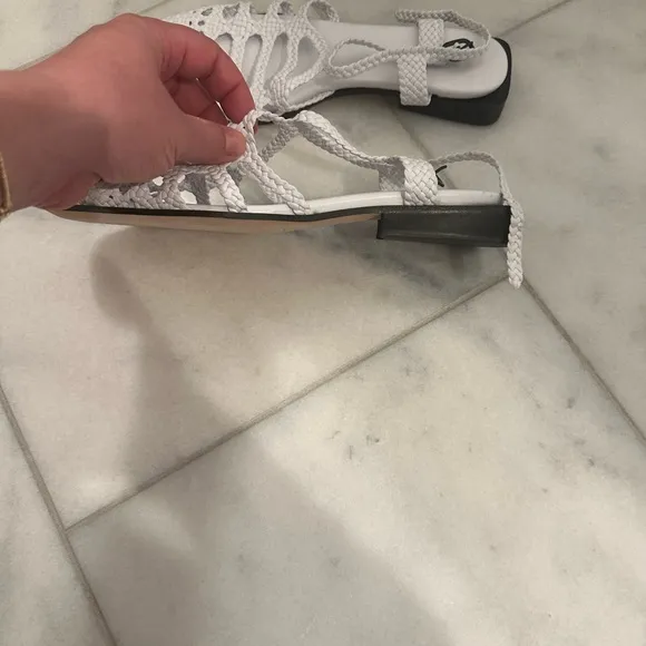 Hereu White Woven Sandals with Straps - excellent condition