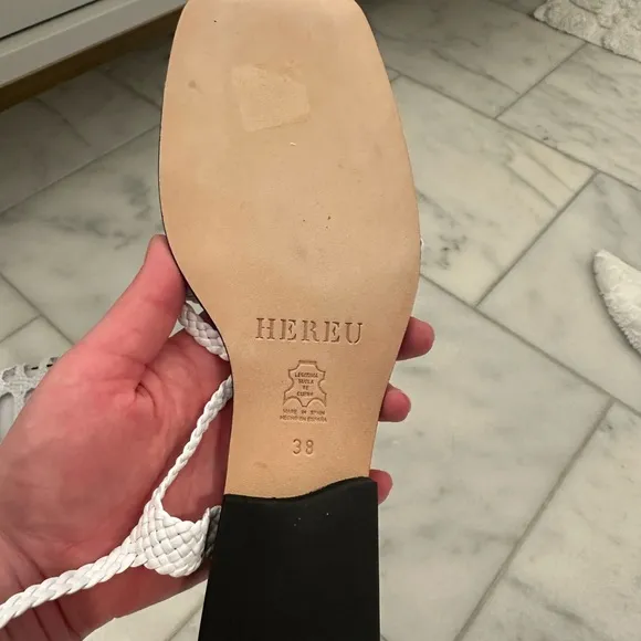 Hereu White Woven Sandals with Straps - excellent condition