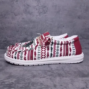 HEY DUDE Wally Merry Fishmas Sweater Slip On Loafer Shoes Mens Size 13 Red Green