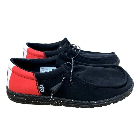 Hey Dude Wally Vida Mens 9 Shoes Mexico Flag Slip On Comfort Sneakers NEW Black