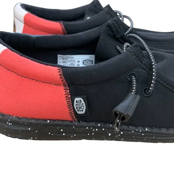 Hey Dude Wally Vida Mens 9 Shoes Mexico Flag Slip On Comfort Sneakers NEW Black