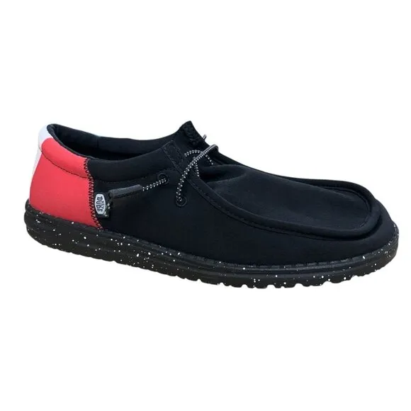 Hey Dude Wally Vida Mens 9 Shoes Mexico Flag Slip On Comfort Sneakers NEW Black