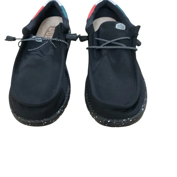 Hey Dude Wally Vida Mens 9 Shoes Mexico Flag Slip On Comfort Sneakers NEW Black