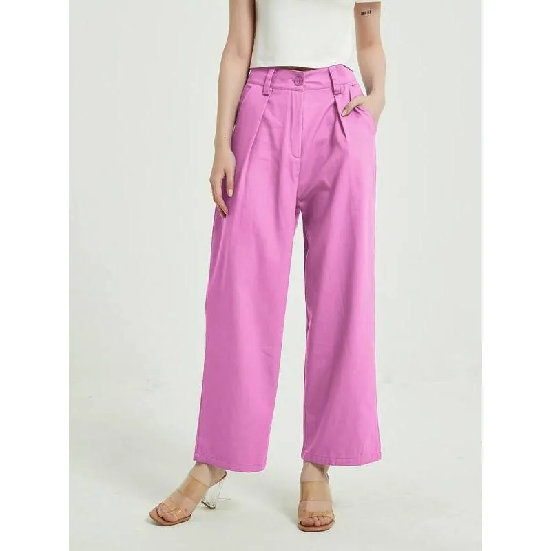 High-Waist Wide Leg Vintage Style Trousers