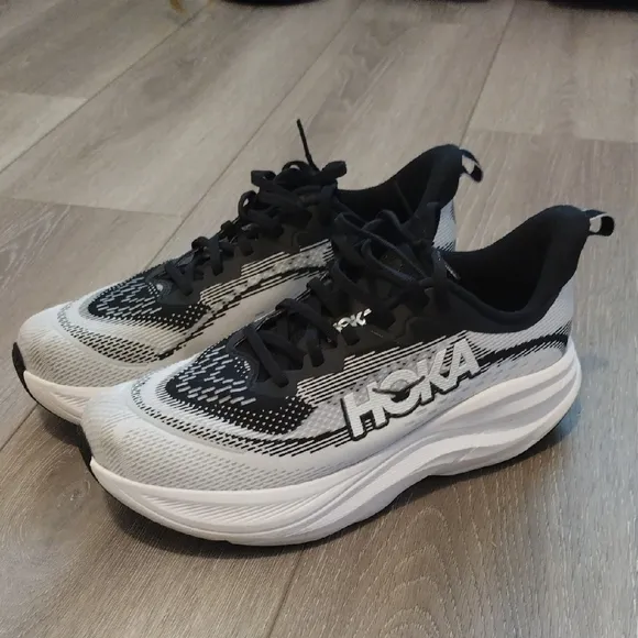 HOKA Black and White Running/Walking Shoes