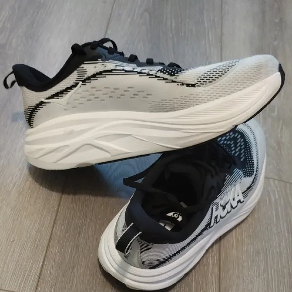HOKA Black and White Running/Walking Shoes