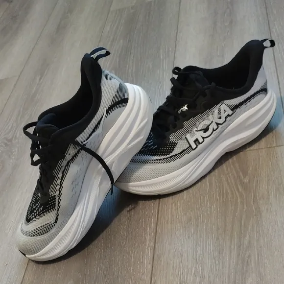 HOKA Black and White Running/Walking Shoes
