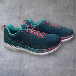 Hoka One One Clifton 4 Running Shoes Womens 10.5  Blue Coral Walking Comfort