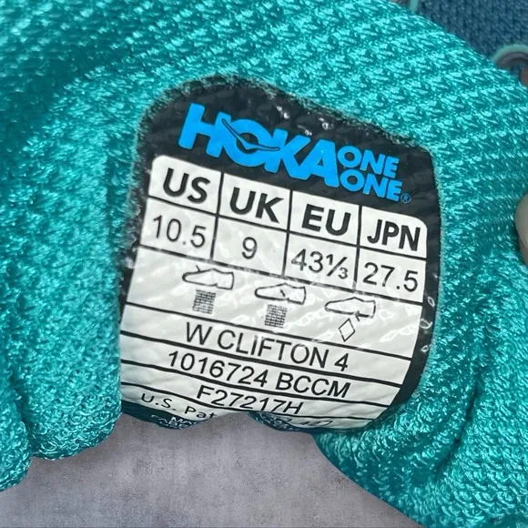 Hoka One One Clifton 4 Running Shoes Womens 10.5  Blue Coral Walking Comfort