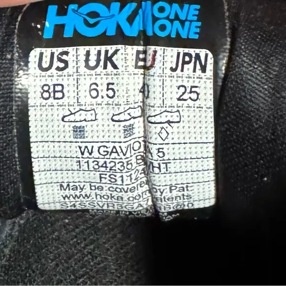 Hoka One One Gaviota 5 Running Shoes Size Women’s 8 B Black White 1134235 BWHT