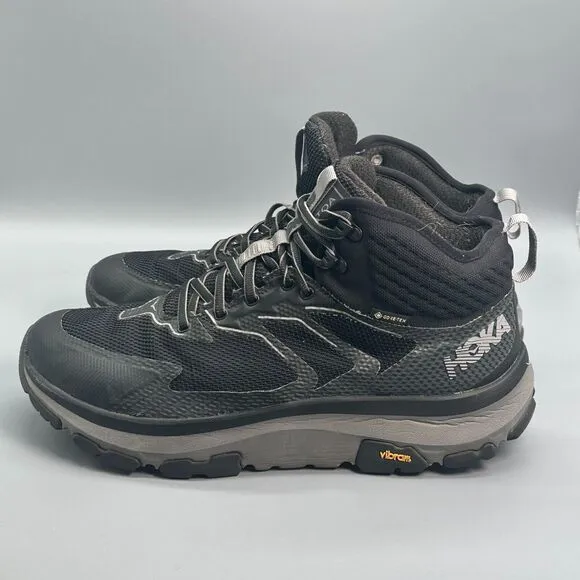 Hoka One One Sky Toa Gore-Tex Men's 10 Black Sneakers Lace-Up Low Top Athletic