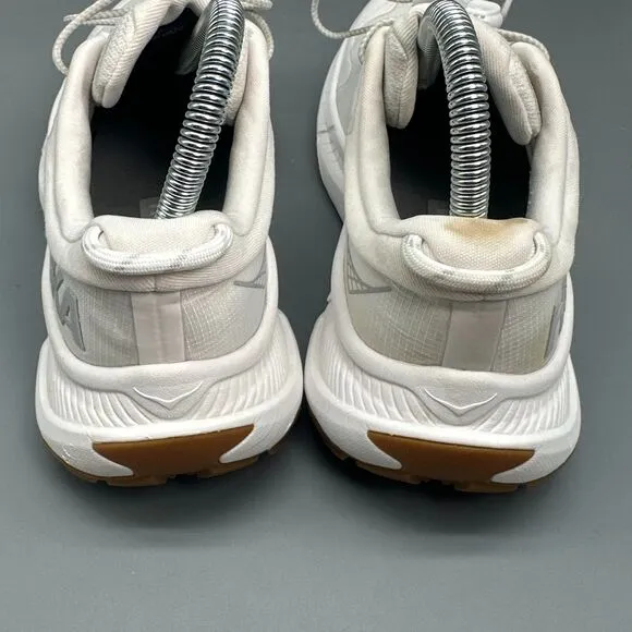 Hoka One One Transport Women's 7.5 White Athletic Sneakers Cord-Lock Low Top