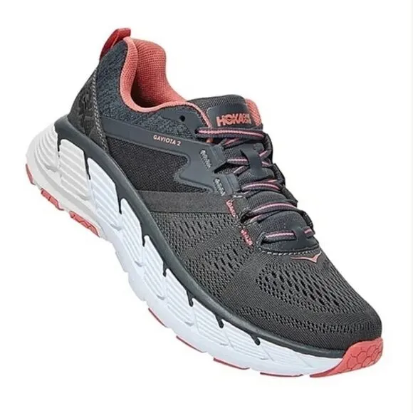 Hoka One One Gavoita 2 Running Shoe Coral /Gray Woman's 6.5