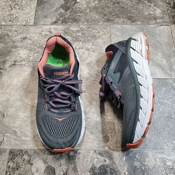 Hoka One One Gavoita 2 Running Shoe Coral /Gray Woman's 6.5