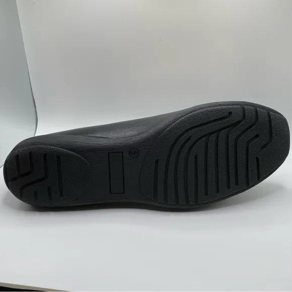 HOTTER London Black Robyn II Leather Casual Slip On Shoes US Size 7 NIB