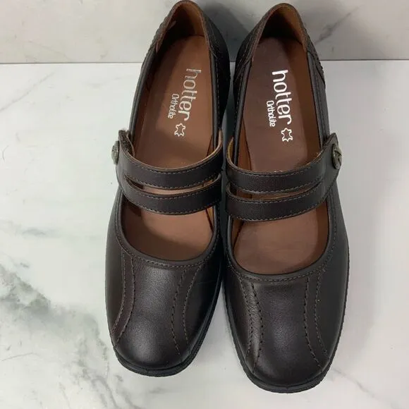 HOTTER Ortholite brown leather shoes