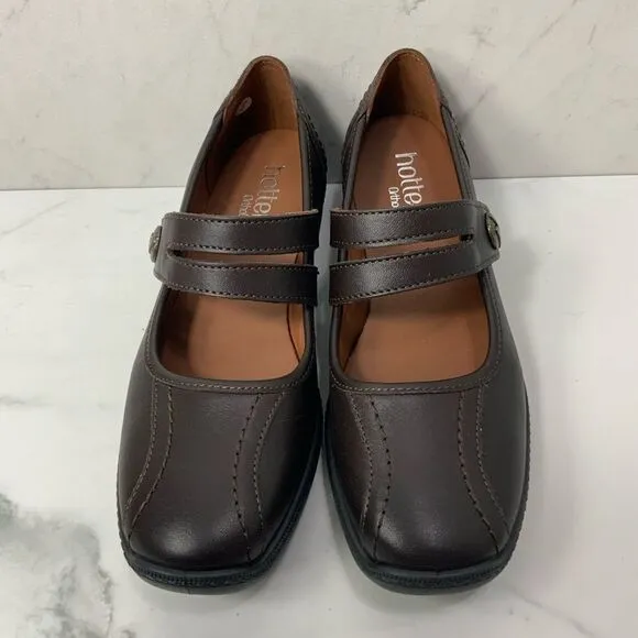 HOTTER Ortholite brown leather shoes