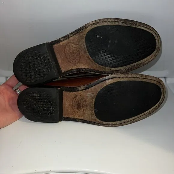 HS Trask Bozeman Brown Pebbled Leather Penny Loafer Mens 9 1/2 M Driving Shoe
