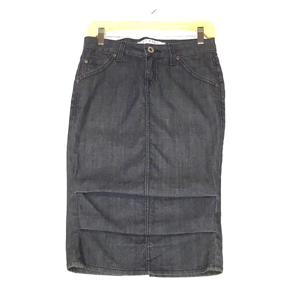 HUDSON JEANS tiered &amp; tapered denim pencil…